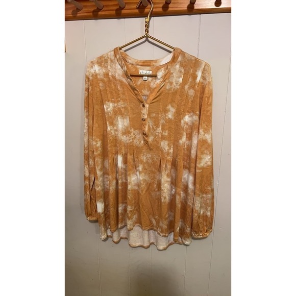 Wonderly Tops - Wonderly Women's Tie-Dye Long Sleeve‎ Blouse